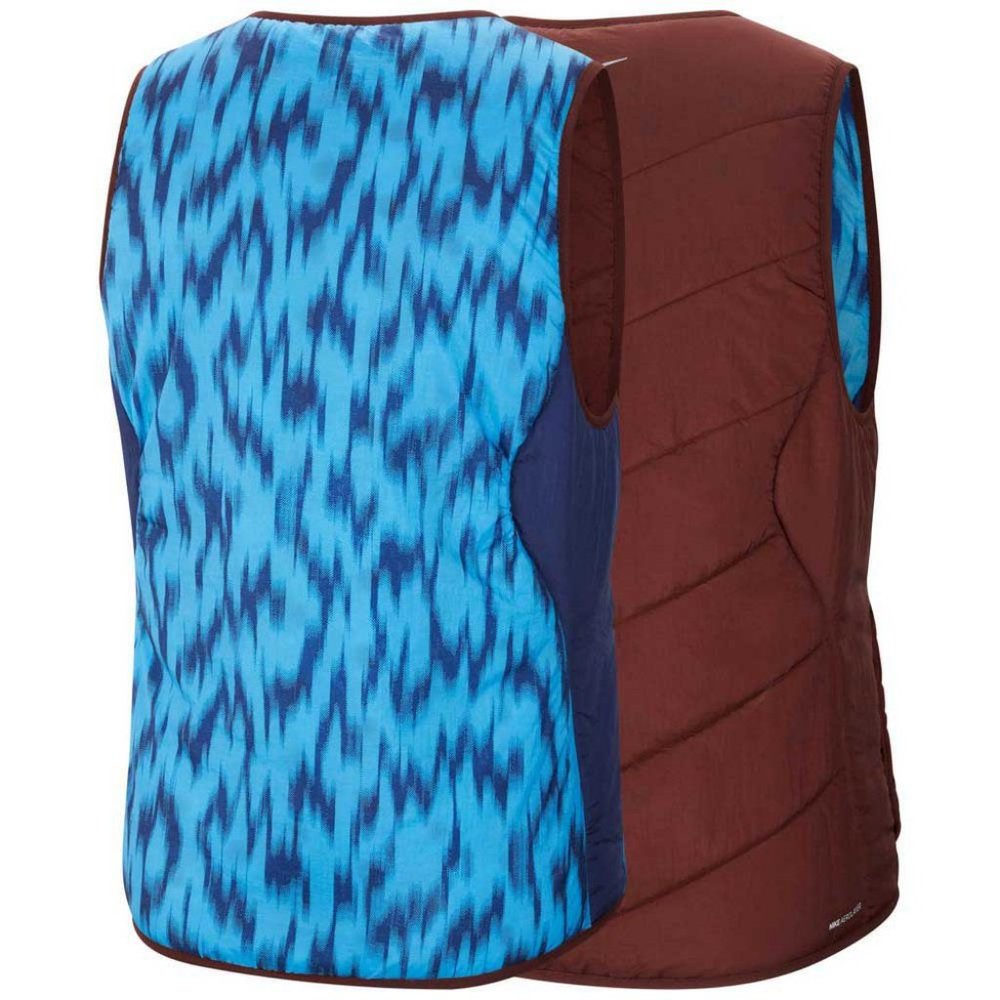 Nike AeroLayer Wild Running Puffer Vest Red Blue CU6058-624 Jogging Reversible - Picture 3 of 12